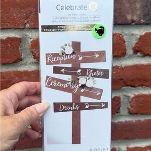 Celebrate It Vinyl Decals for Wedding sign.